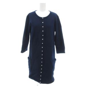 ワンピース ひざ丈 3 紺 ネイビー ラウンドネック 七分袖 ポケット付き /NL GY61