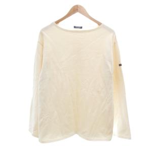 美品 ロンT カットソー 46 アイボリー ボートネック 長袖 /NL GY61