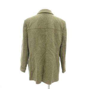Leilian 美品 ジャケット ウール 13+ 緑 グリーン ノッチドラペル /NL GY61