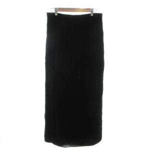 美品 ヴィンテージ ロングタイトスカート ベルベット 13 黒 ブラック /YJ GY61