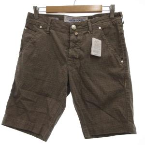 タグ付き バミューダショーツ ハーフパンツ W29 チェック柄 ボタンフライ 茶 ブラウン /AE GY61