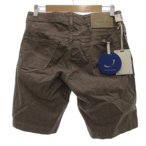 JACOB COHEN タグ付き バミューダショーツ ハーフパンツ W29 チェック柄 ボタンフライ 茶 ブラウン /AE GY61