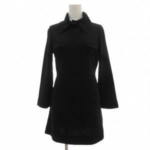 ワンピース 40 ニット 長袖 ひざ丈 黒 ブラック /AE GY61