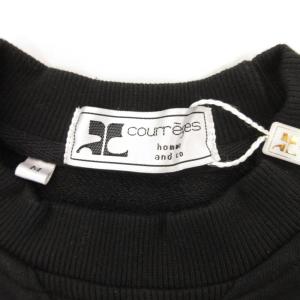 courreges トレーナー スウェット ロゴ ワッペン M 黒 ブラック /JS GY61