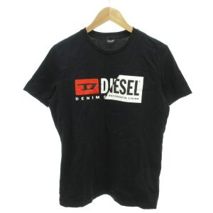 Tシャツ 半袖 ロゴプリント 斜め切り替えデザイン M 黒 ブラック 赤 レッド /YJ GY61