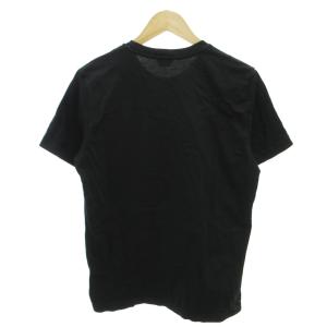 DIESEL Tシャツ 半袖 ロゴプリント 斜め切り替えデザイン M 黒 ブラック 赤 レッド /YJ GY61