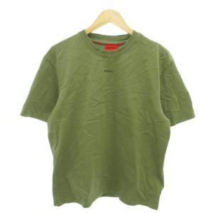 Tシャツ 半袖 ラウンドネック ロゴプリント M カーキ /YJ GY61