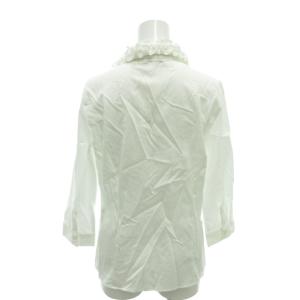 NARA CAMICIE シャツ ブラウス フリルカラー 七分袖 2 白 ホワイト /YJ GY61