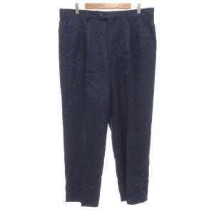 スポーツ SPORT スラックス パンツ センタープレス ツータック ウール 92 紺 ネイビー /GV