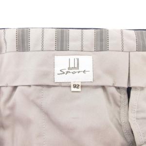 dunhill スポーツ SPORT スラックス パンツ センタープレス ツータック ウール 92 紺 ネイビー /GV