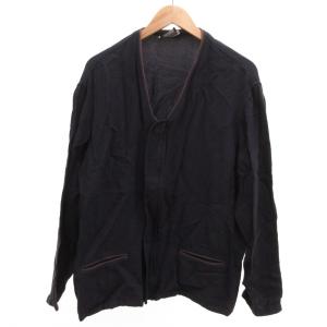 カーディガン 鹿の子 Vネック 50 紺 ネイビー /JS GY61