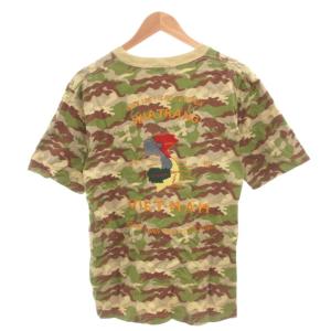 東洋エンタープライズ TOYO ENTERPRISE Tシャツ カモフラ柄 刺繍 半袖 L 緑 グリーン ベージュ /FF GY61