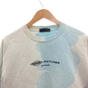DIESEL スウェット トレーナー 総柄 ペイント 長袖 S 白 ホワイト 水色 ライトブルー /FF GY61