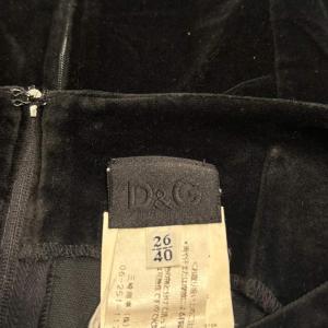 D&G カットソー ノースリーブ ベロア 40 黒 ブラック GY61