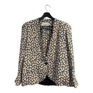 テーラードジャケット 総柄 13 黒 ブラック ベージュ GY61