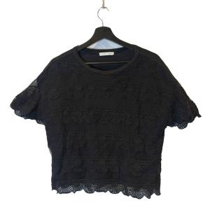 Tシャツ カットソー レース 2 黒 ブラック GY61