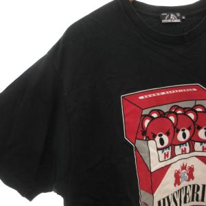 HYSTERIC GLAMOUR TAKE IT EASY ヒスベアシガレット プリントTシャツ 半袖 クルーネック XL コットン 黒