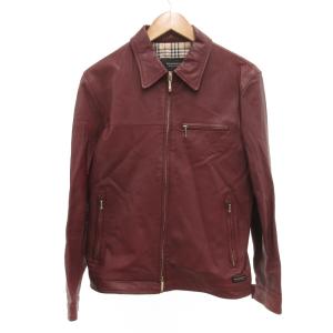レザージャケット M レッド ボルドー