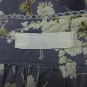 PINK HOUSE ブラウス カットソー 半袖 紫 花柄 スクエアネック /SY61 GY61