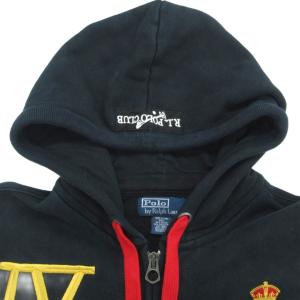Polo by Ralph Lauren ジャケット パーカー LL 紺 ネイビー ジップアップ エンブレム刺繍 裏起毛 ミドル丈 KK-RL-KS3514