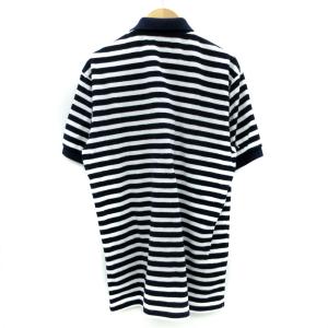 LACOSTE ポロシャツ 半袖 ポロカラー ボーダー柄 パイル地 4 紺 ネイビー /SM11 GY61