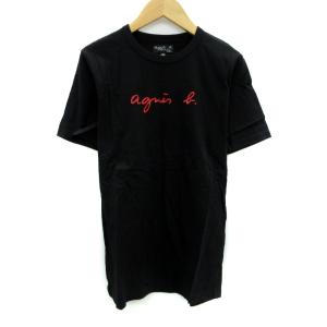Tシャツ カットソー 半袖 ロゴプリント T0 黒 ブラック /SM12 GY61