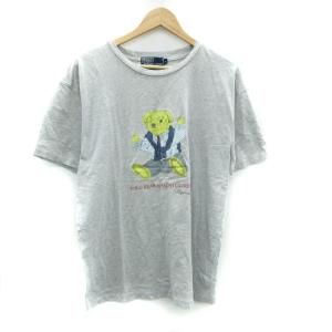 Tシャツ カットソー 半袖 ポロベアー プリント L グレー /SM18 GY61