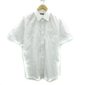 ワイシャツ Yシャツ ドレスシャツ 半袖 ストライプ柄 白 ホワイト /SM27 GY61