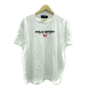 Tシャツ カットソー 半袖 ラウンドネック ロゴプリント L 白 ホワイト /SY42 GY61