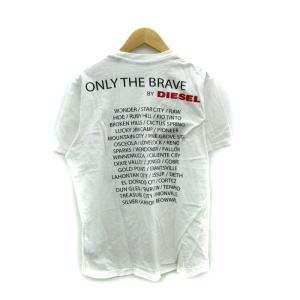 DIESEL Tシャツ カットソー 半袖 ラウンドネック プリント S 白 ホワイト /SY43 GY61
