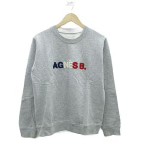 トレーナー スウェット 1 S グレー 長袖 ラウンドネック ロゴ刺繍 裏起毛 /SY43 GY61