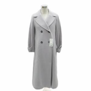 チェスターコート ロング丈 S ライトグレー 無地 ダブルブレスト /SY17 GY61