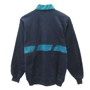 HELLY HANSEN カットソー ポロカラー 長袖 XS 紺 ネイビー 青緑 ブルーグリーン /HO47 GY61