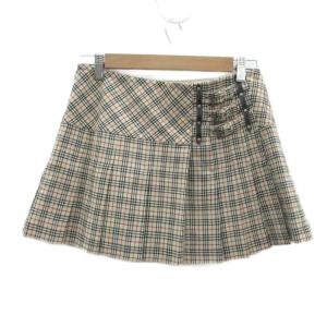 プリーツスカート ノバチェック柄 ミニ丈 38 アイボリー /YS32 GY61