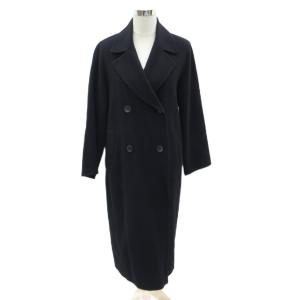 チェスターコート ロング丈 ダブルボタン 38 紺 ネイビー /HO20 GY61