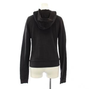 JUICY COUTURE ジップアップパーカー ジャケット スウェット ロゴ プリント ショート丈 S 黒 ブラック /BB GY61