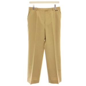 パンツ 44 ベージュ 無地 センタープレス ストレート ウール カシミヤ混 /HN GY61
