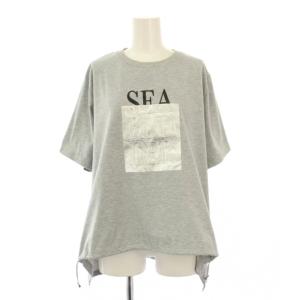 Tシャツ 半袖 クルーネック ロゴ プリント ストレッチ M グレー /BB GY61