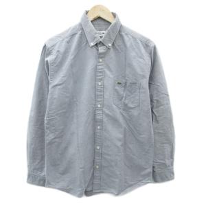 カジュアルシャツ 40 L グレー 長袖 ボタンダウン ロゴ /SY45 GY58