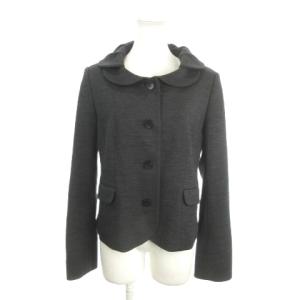 アルマアンローズ ALMA EN ROSE ジャケット 上着 40 グレー 無地 ラウンドカラー 長袖