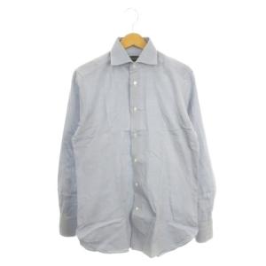 Yシャツ ワイシャツ M tailored fit 青 ブルー 長袖 シャツ襟 無地 /AH29 GY58