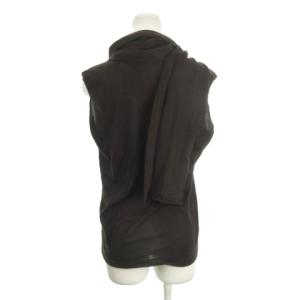BALENCIAGA PARIS ニット セーター カシミヤ 38 茶 ブラウン 無地 ストール ノースリーブ /AH9 GY58