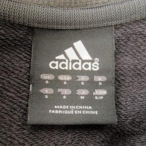 adidas スウェットジャケット 上着 M グレー 長袖 ロゴプリント スリーストライプス /AO30 GY58