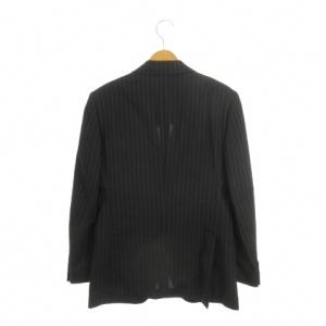 LANVIN en Bleu スーツ セットアップ 上下 テーラードジャケット パンツ スラックス ウール ストライプ 46 紺 ネイビー
