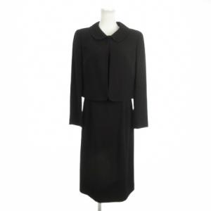 ブラックフォーマル 2点セット ジャケット 半袖ワンピース 9AR 黒 ブラック 丸襟 ショート丈 21-601-1305