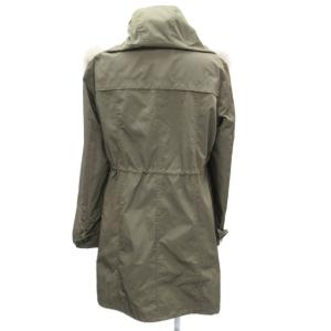 MICHEL KLEIN ミリタリーコート モッズコート ミドル丈 38 カーキ フード付き ファー /HO21 GY58