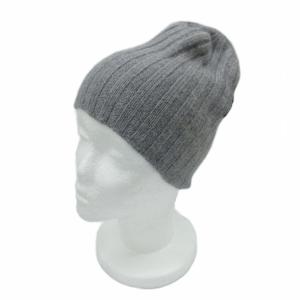 DOLCE&GABBANA 帽子 ニット帽 ビーニー ワッチキャップ グレー リブ編み ロゴタグ付き /YS34 GY58