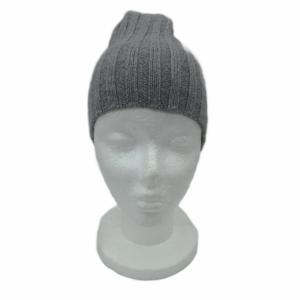 DOLCE&GABBANA 帽子 ニット帽 ビーニー ワッチキャップ グレー リブ編み ロゴタグ付き /YS34 GY58