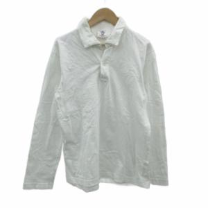 ポロシャツ 白 ホワイト スキッパーカラー 長袖 /SM38 GY58