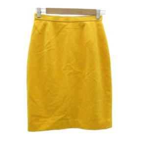 ニットタイトスカート アンゴラ混 9 黄色 イエロー ミモレ丈 /YS72 GY58